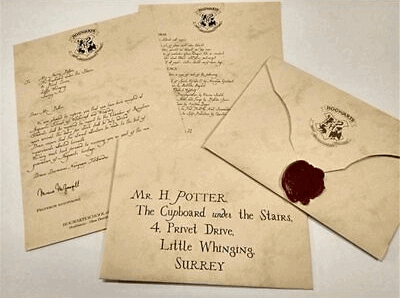 Harry Potter Hogwarts acceptance letter